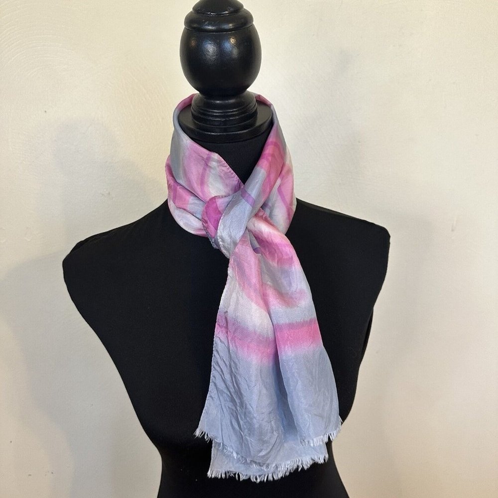 Vintage Karla Jordan Womens Head Neck Scarf Pink Colorful Girlcore